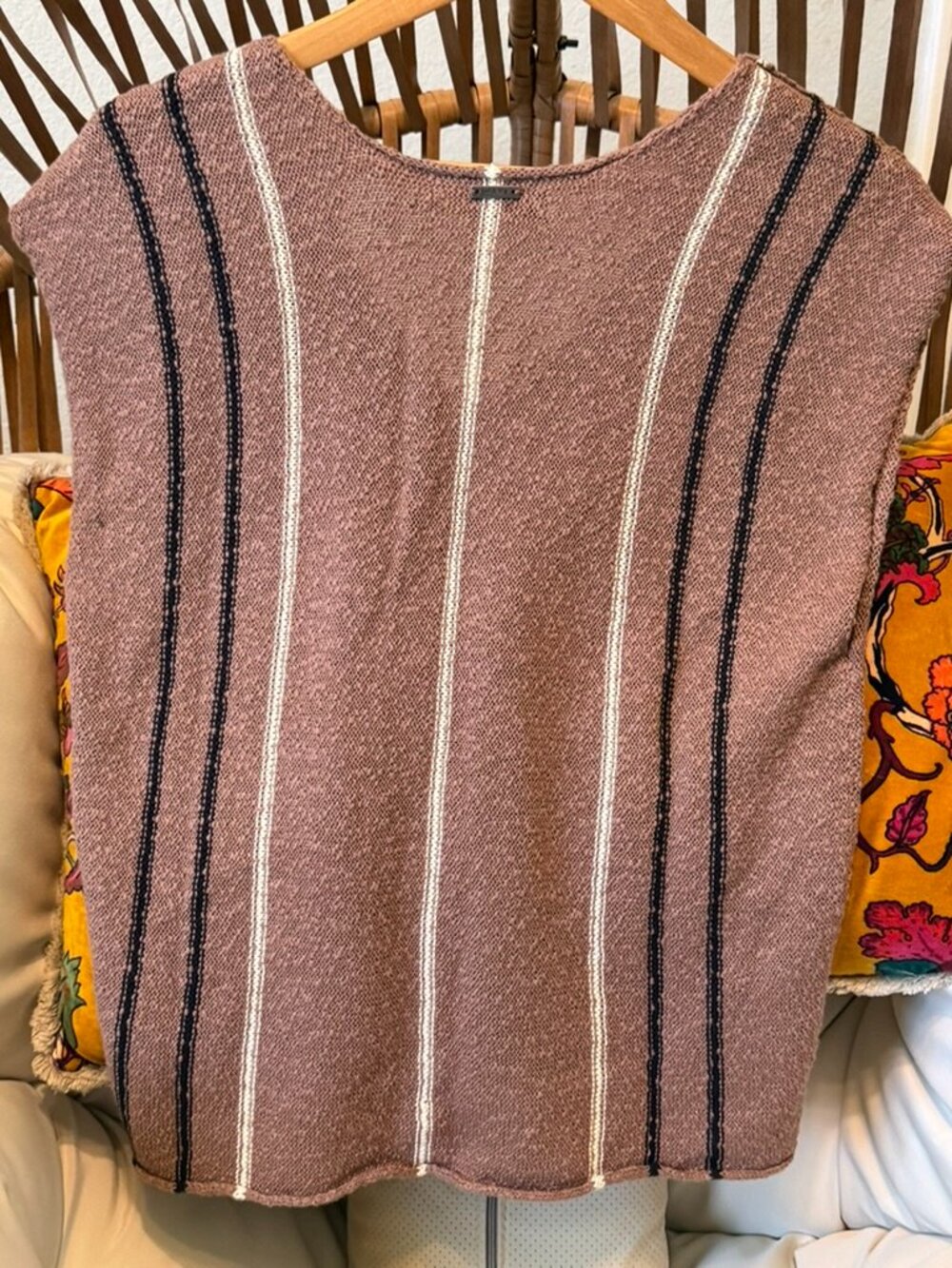 prAna Wave Maker Sweater Top Shroom Medium NWT Organic Cotton Boho $79 - Picture 5 of 9